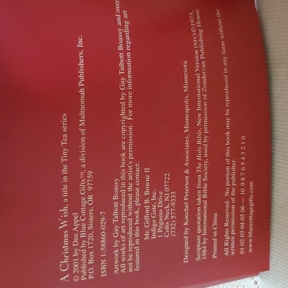 NWT Vintage Collectable 2001 Tiny Tea A Christmas Wish Book - Picture 3 of 4